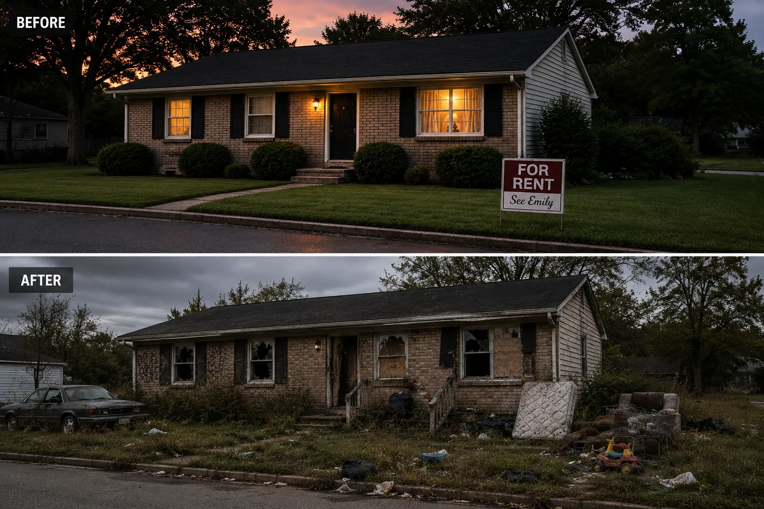 Whitfield rental before and after decline