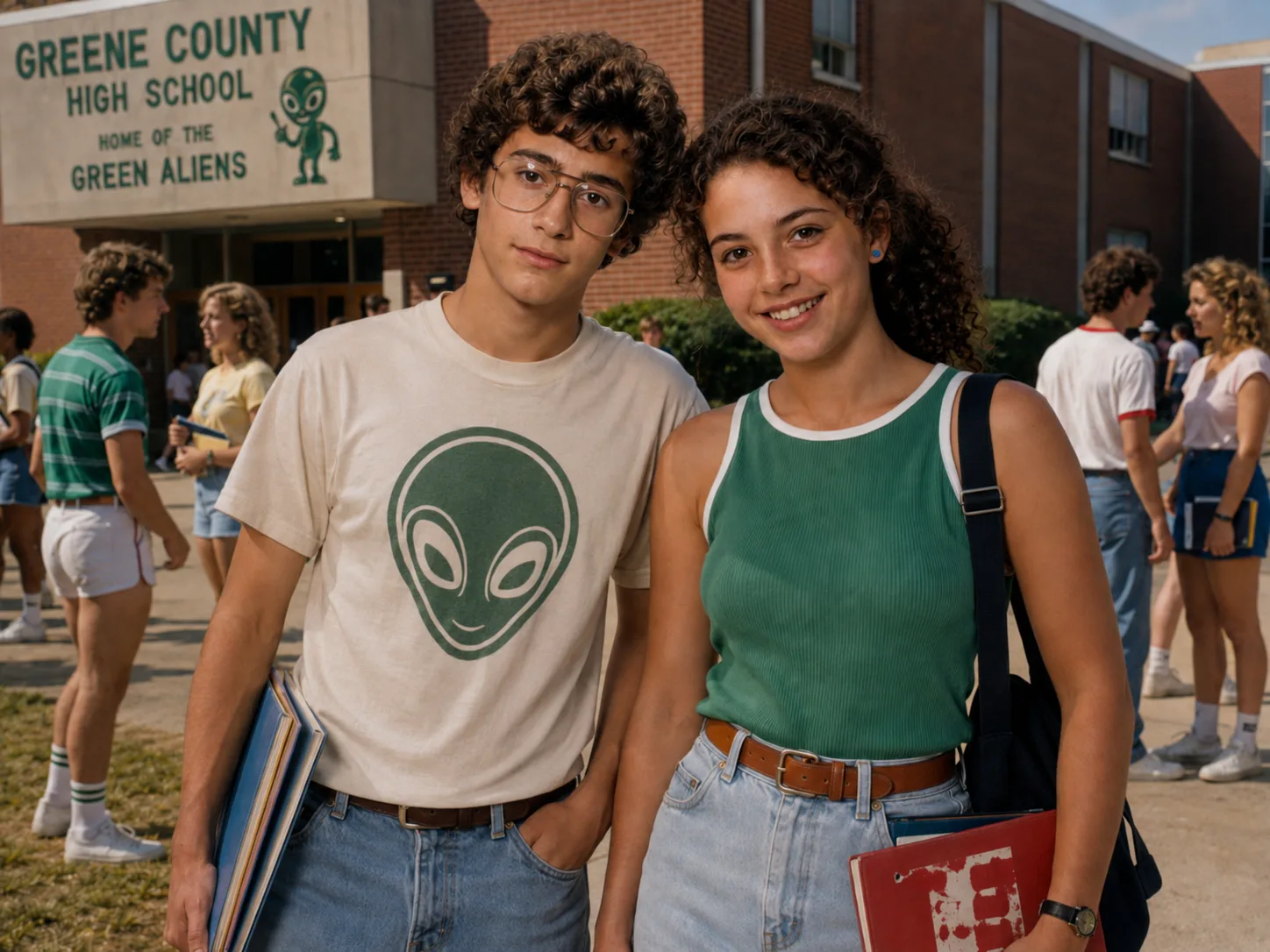 Dennis Cooke and Samantha Greene at school