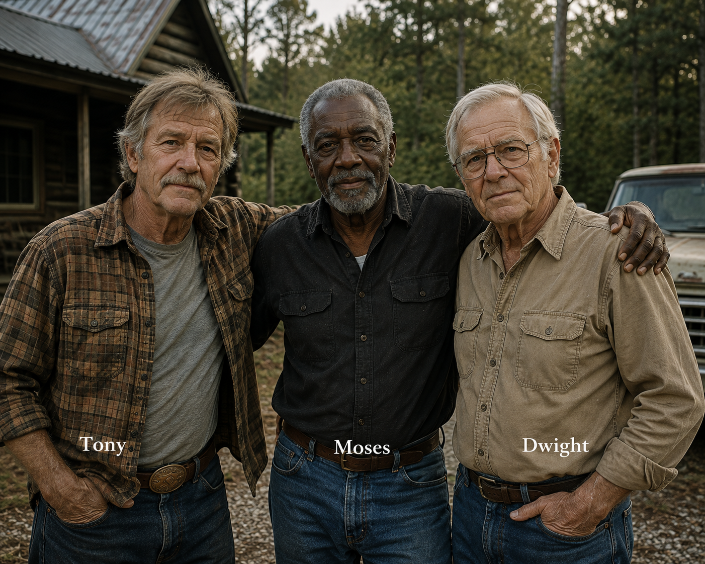 Tony, Moses, and Dwight in the Walmart RV community