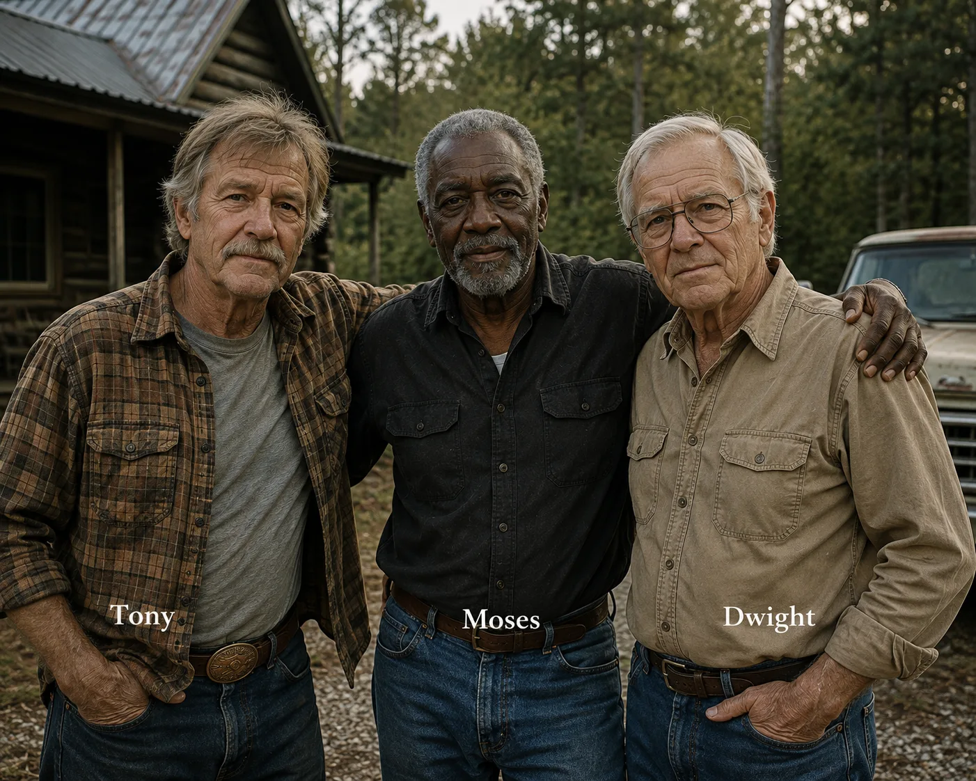 Tony, Moses, and Dwight in the Walmart RV community